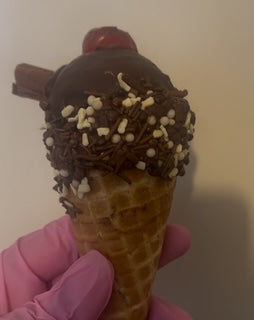 Chocolate and Cherry Ice Cream Cakesicles with flake