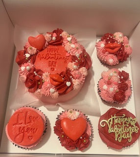 Valentine's Day Bento Cake and Cupcakes (Collection Only)