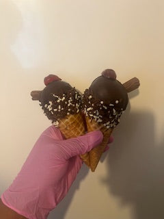 Chocolate and Cherry Ice Cream Cakesicles with flake