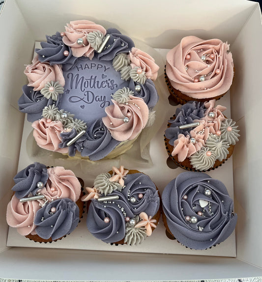 Mother's Day Bento Cake and Cupcakes