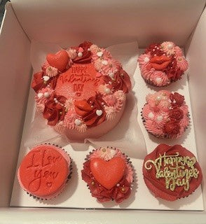 Valentine's Day Bento Cake and Cupcakes (Collection Only)
